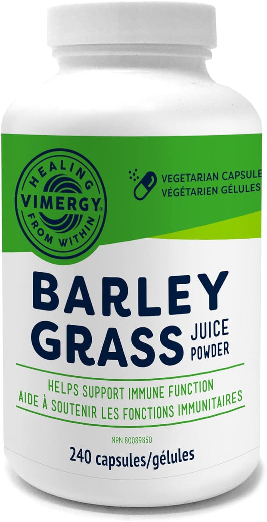Vimergy Barley Grass Juice Capsules - Natural Cardiovascular Health Support - Non-GMO, Vegan, Gluten-Free - 240 Capsules