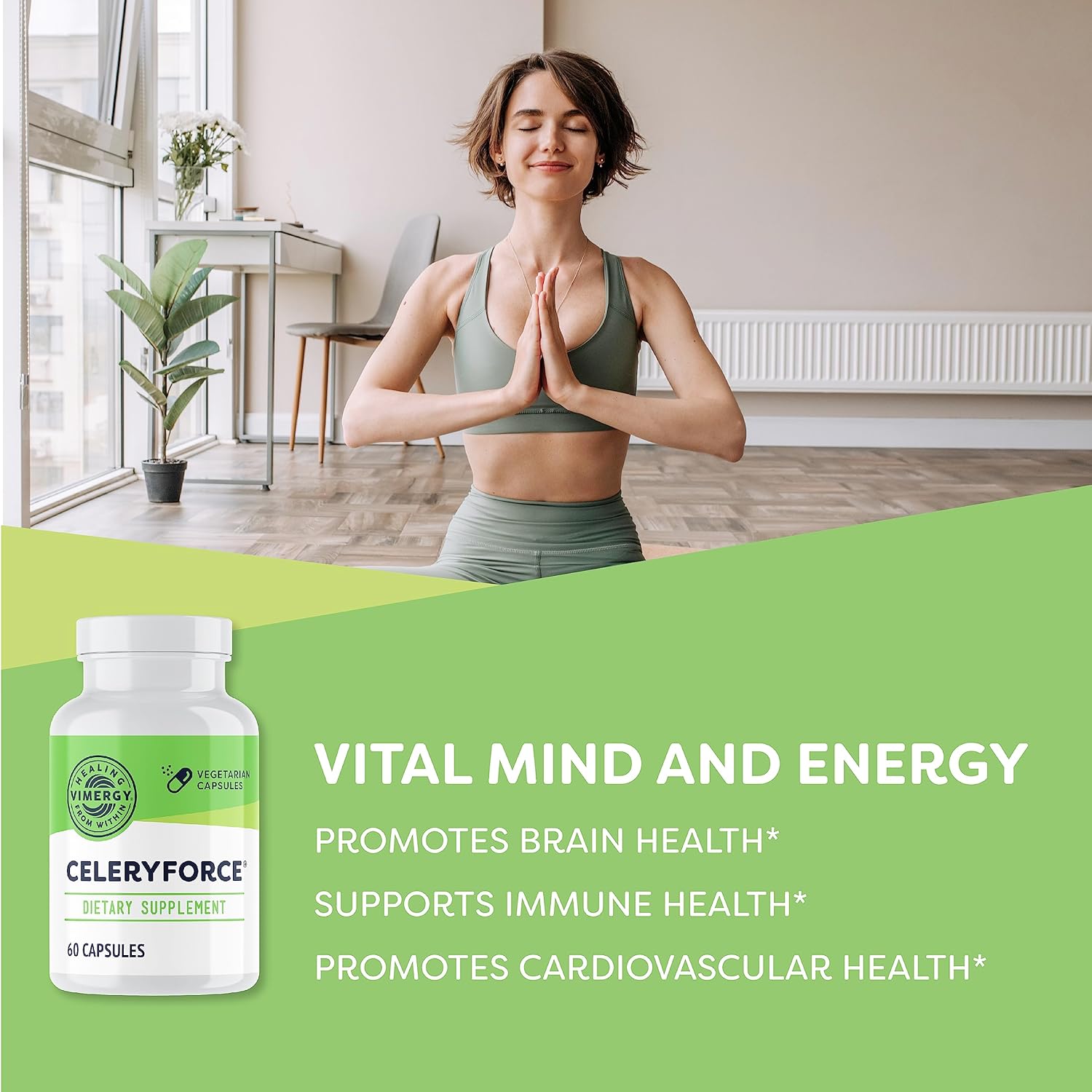Vimergy Celeryforce Capsules - Plant-Based Nutrients for Wellness Support - Kosher, Vegan, Gluten-Free - 60 Count - BoostGo Australia
