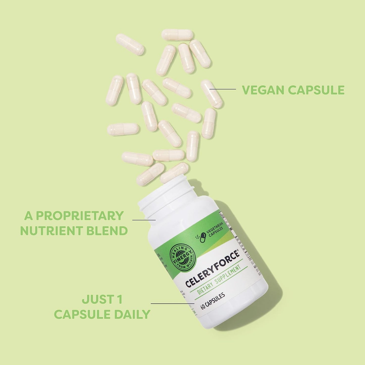 Vimergy Celeryforce Capsules - Plant-Based Nutrients for Wellness Support - Kosher, Vegan, Gluten-Free - 60 Count - BoostGo Australia