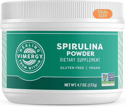 Vimergy Spirulina Powder: Immune & Cardiovascular Support - Vegan, Kosher, Gluten-Free - 125g - BoostGo Australia