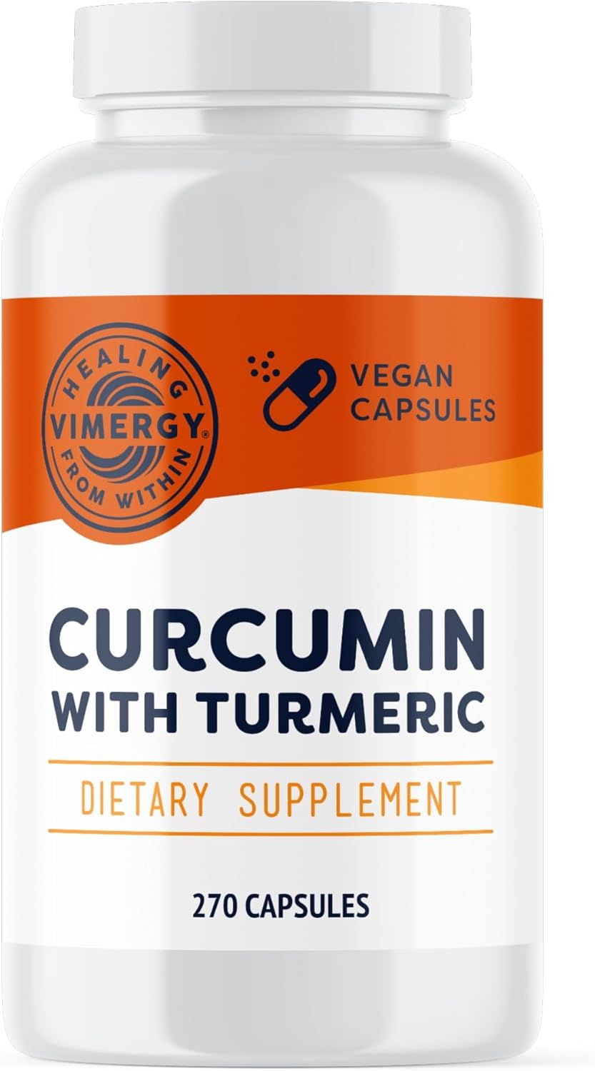 Vimergy Turmeric Curcumin Capsules for Joint Health, Memory, and Brain Function - Kosher, Vegan, Gluten-Free (270 ct.)