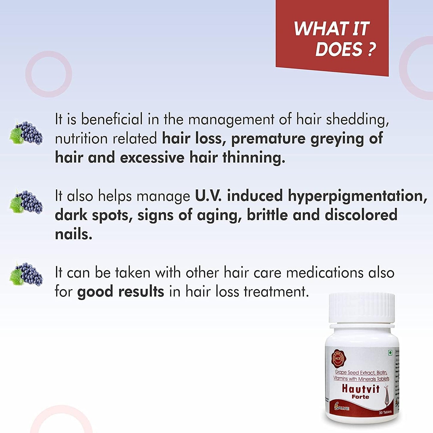 Vishopy Forte Immunity Booster with Biotin, Iron, and Zinc for Hair Growth, Skin Health, and Nail Strength - 30 Tablets