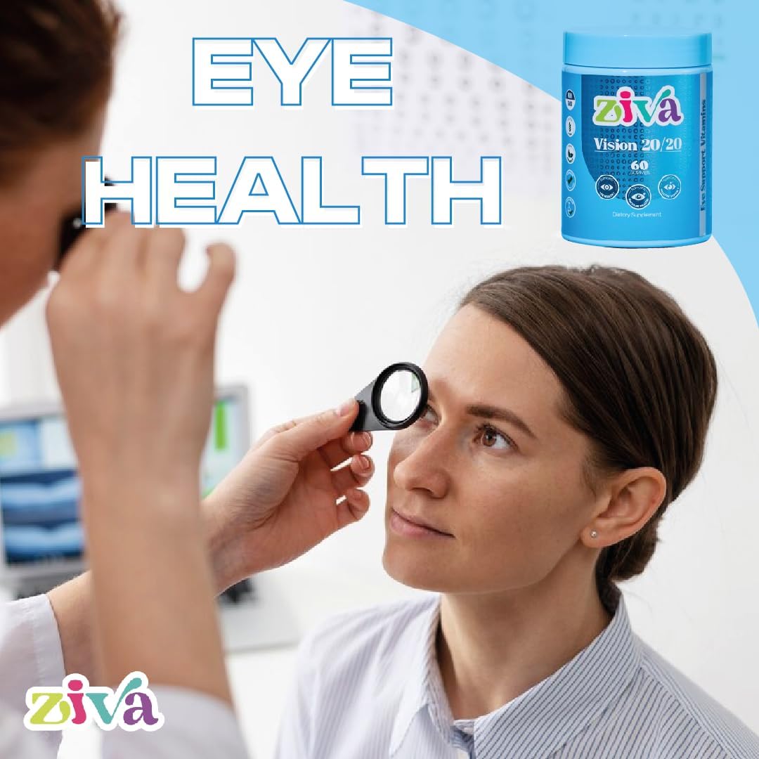 Vision 20/20 Eye Vitamins - ZIVA Gummies with Lutein & Zeaxanthin for Eye Health