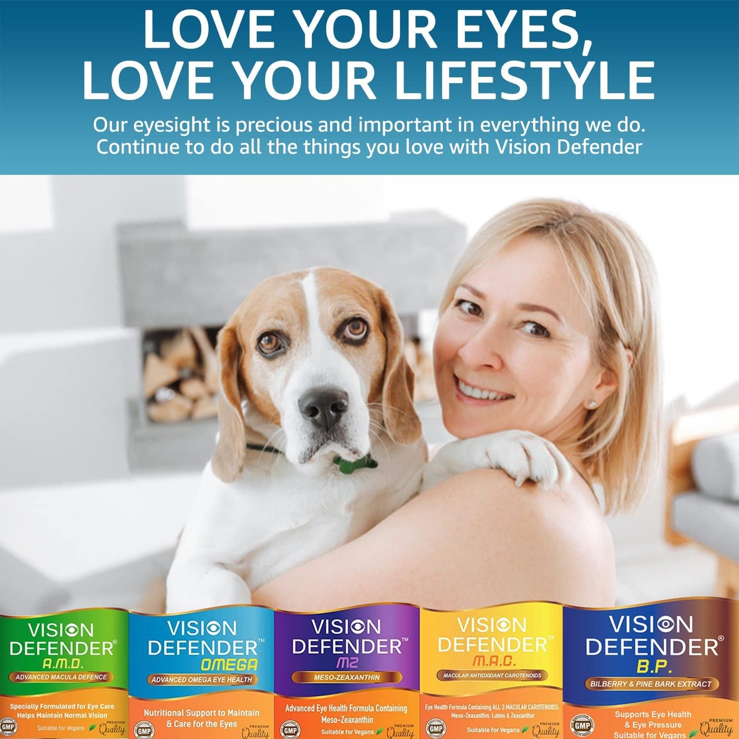 Vision Defender Eye Care Bundle with Intelligent Formula - Supports Eye Health with Bilberry, Pine Bark, Omega-3 Fish Oil, and Vitamin E - Made in UK by Eye Specialists
