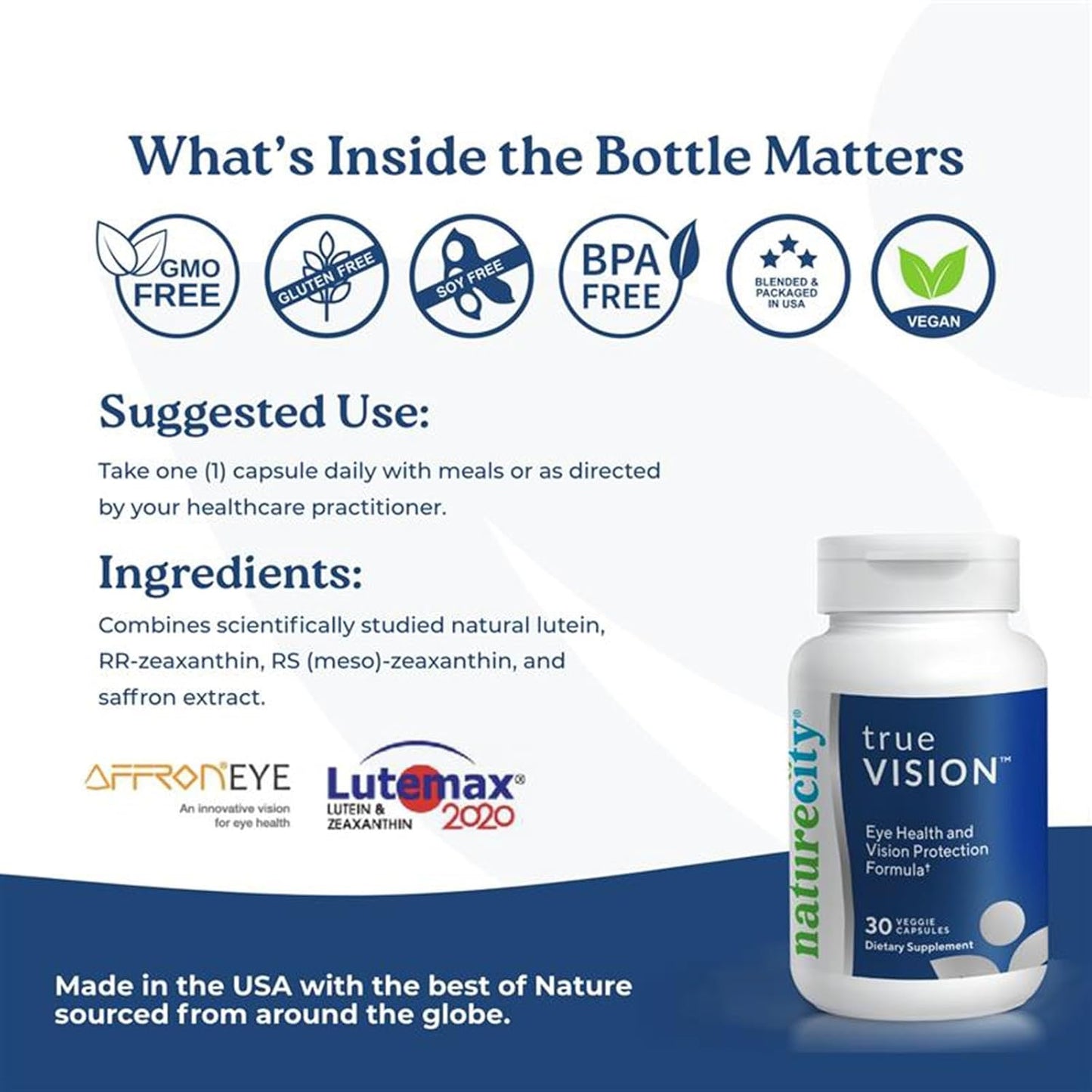 Vision Support Bundle: TrueVision Eye Health Formula + TrueAsta Marine - 30 Veggie Capsules