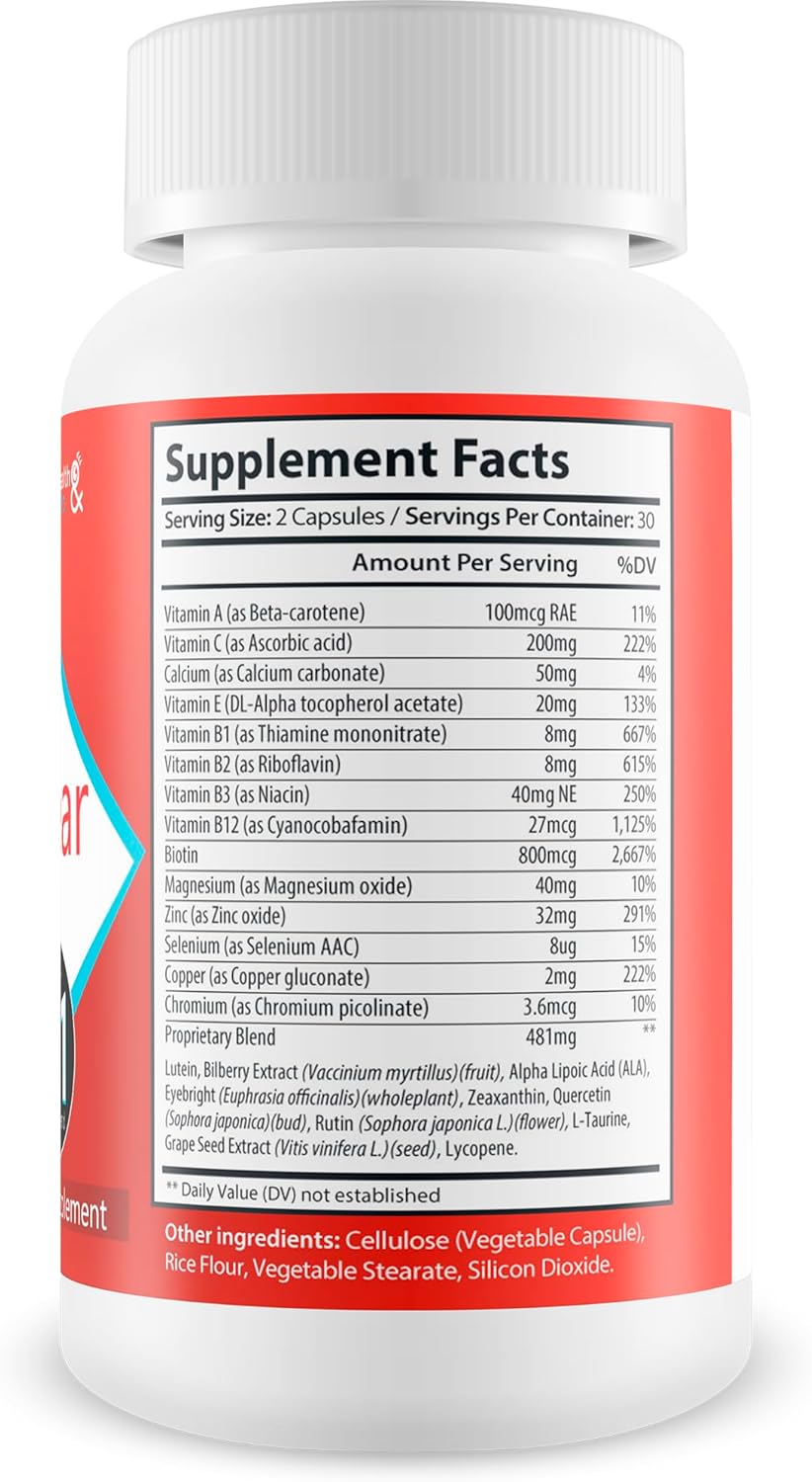 Vision Support Supplement with Vitamin A for Natural Eye Health - Premium Antioxidant Formula for Clear Vision - Pro VisiClear Eye Health Support Pill - BoostGo Australia