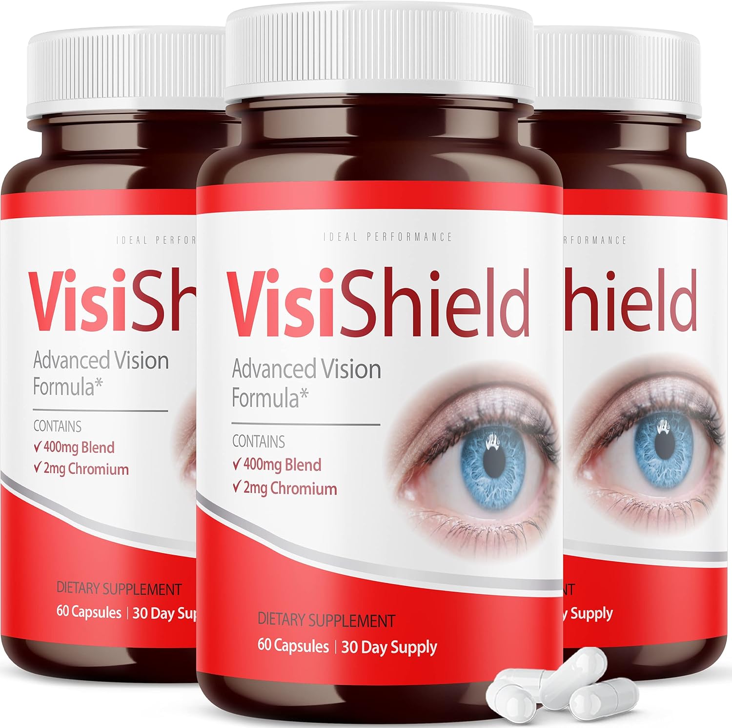Visishield Advanced Vision Formula (3 Pack) - 180 Capsules Eye Supplement with Vitamins for Optimal Performance