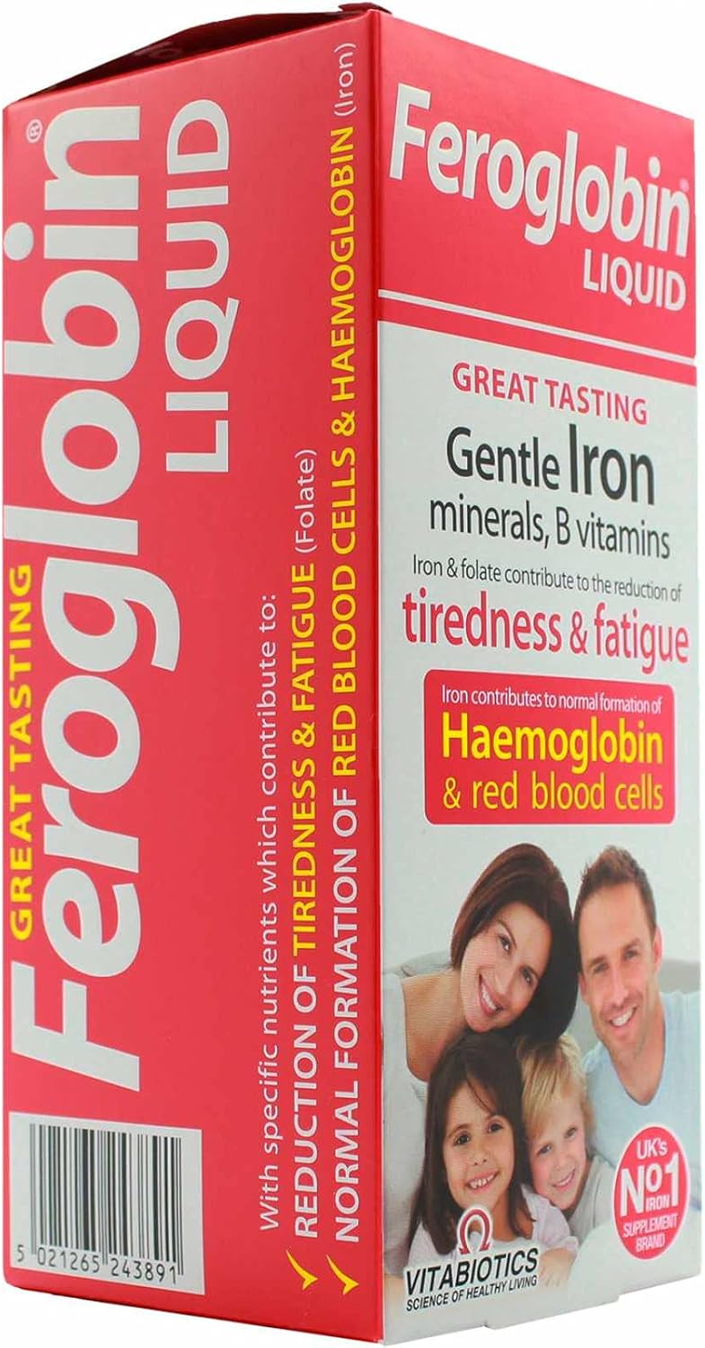 Vitabiotics Original Feroglobin 200ml - Pack of 2 - Liquid Iron Supplement for Energy and Vitality