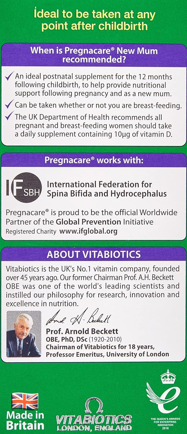 Vitabiotics Pregnacare New Mum Tablets - 56 Count Bottle - Postnatal Care Supplement