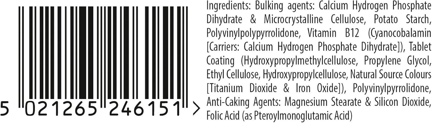 Vitabiotics Ultra Folic Acid 400ug with Vitamin B12 Tablets - 60 Count