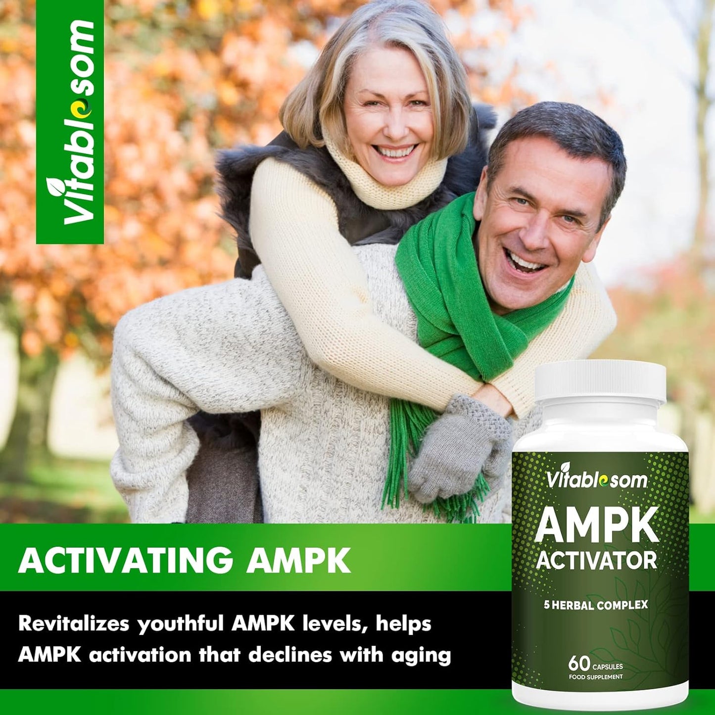 Vitablosom AMPK Activator with Jiaogulan Gynostemma, 60 Vegetarian Capsules for Metabolic Support