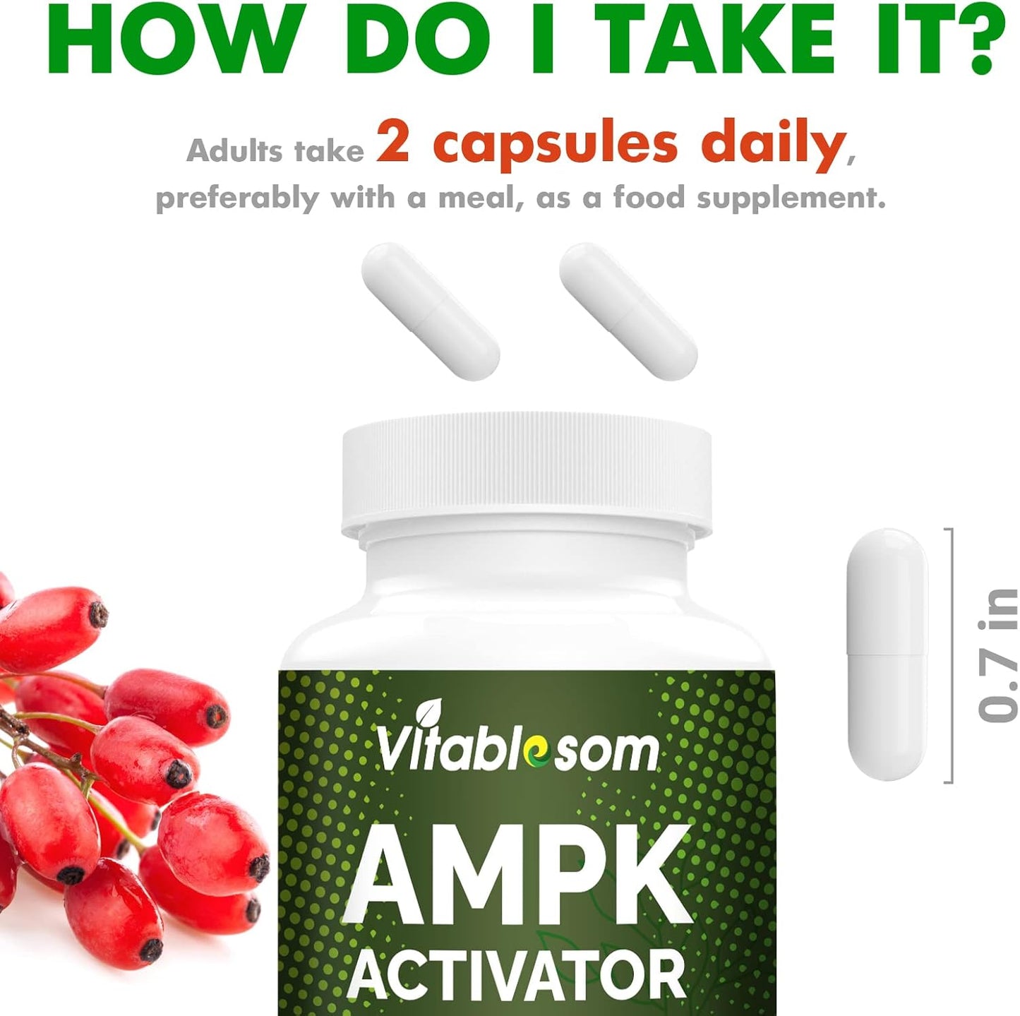 Vitablosom AMPK Activator with Jiaogulan Gynostemma, 60 Vegetarian Capsules for Metabolic Support