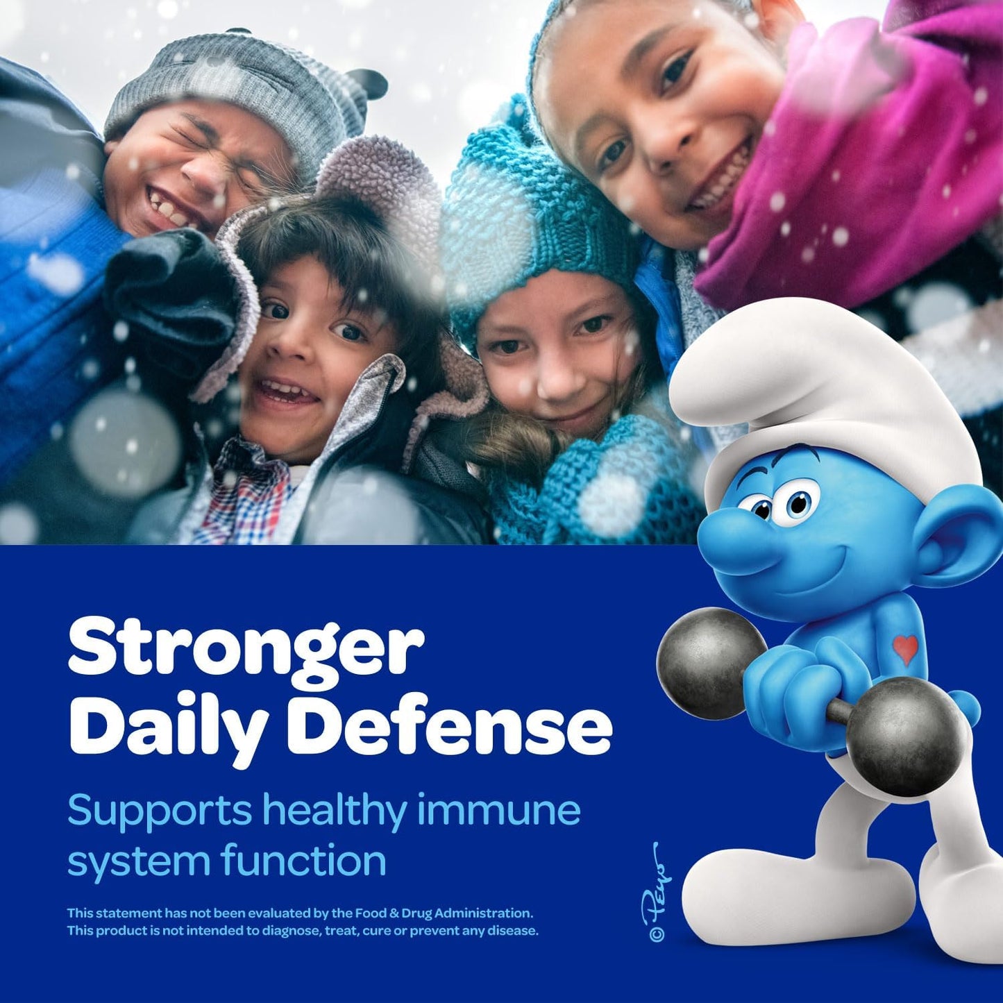 VITABURST Smurfs Kids Immune Support Gummies with Black Elderberry, Vitamin C, and Zinc - 40 Gummies, Real Fruit, Doctor Developed, Non-GMO