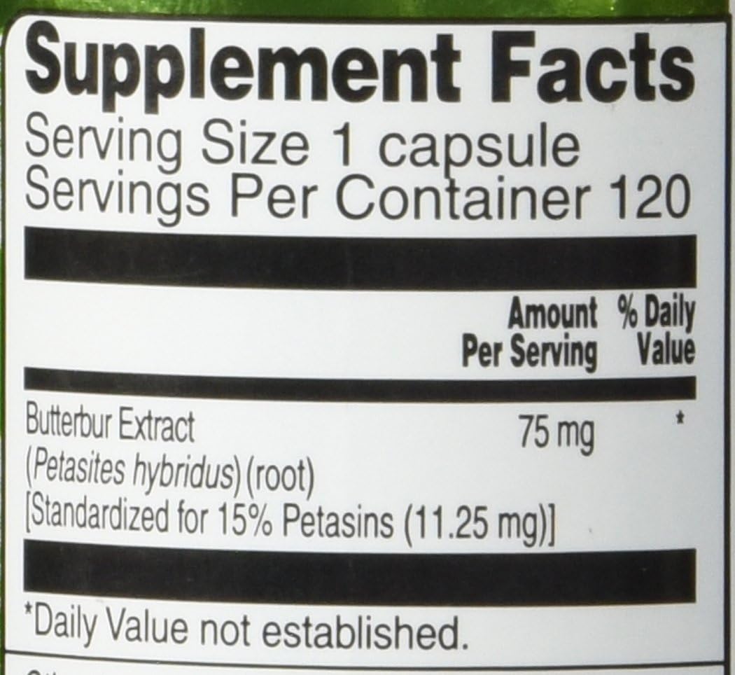 Vitacost Butterbur Extract Capsules - 75 mg - 120 Count - Standardized Formula for Wellness - BoostGo Australia