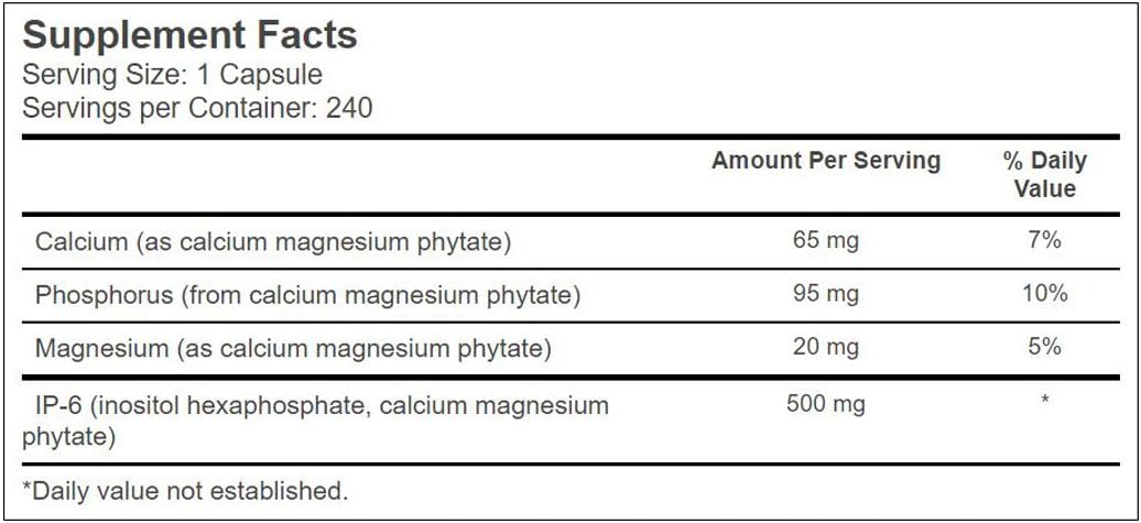 Vitacost IP-6 Inositol Hexaphosphate 500mg - 240 Capsules by Vitacost Brand