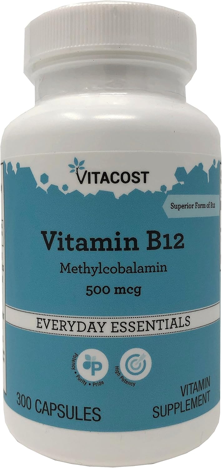 Vitacost Methylcobalamin Vitamin B-12 500 mcg - 300 Capsules