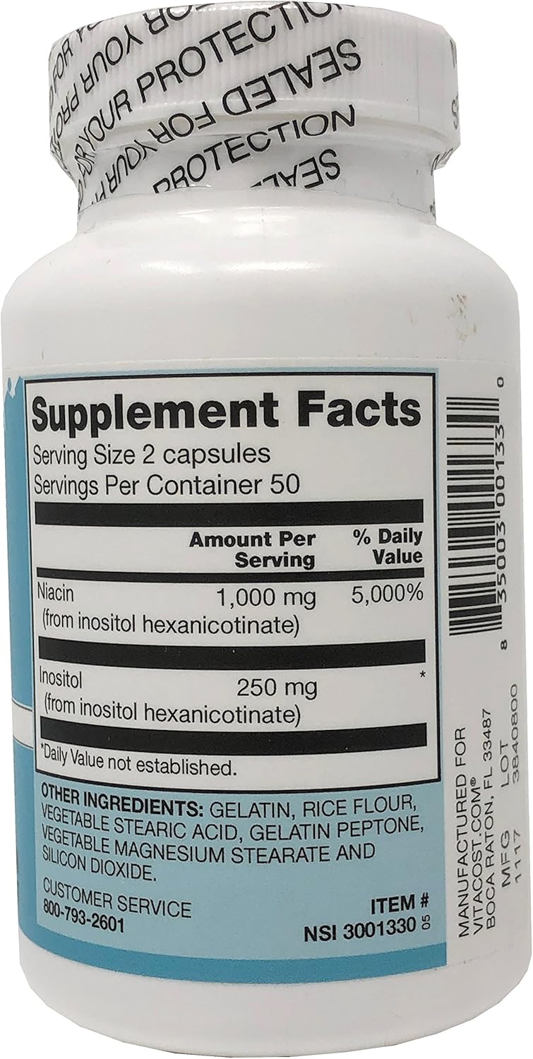 Vitacost Niacin Non-Flushing 1000mg 100 Capsules - Vitacost Brand