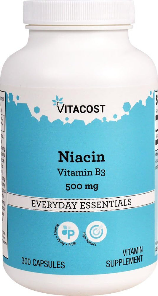 Vitacost Niacin (Vitamin B-3) Capsules - 500 mg - 300 Count