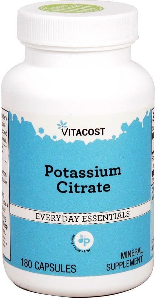Vitacost Potassium Citrate Capsules - 99 mg - 180 Count - Dietary Supplement