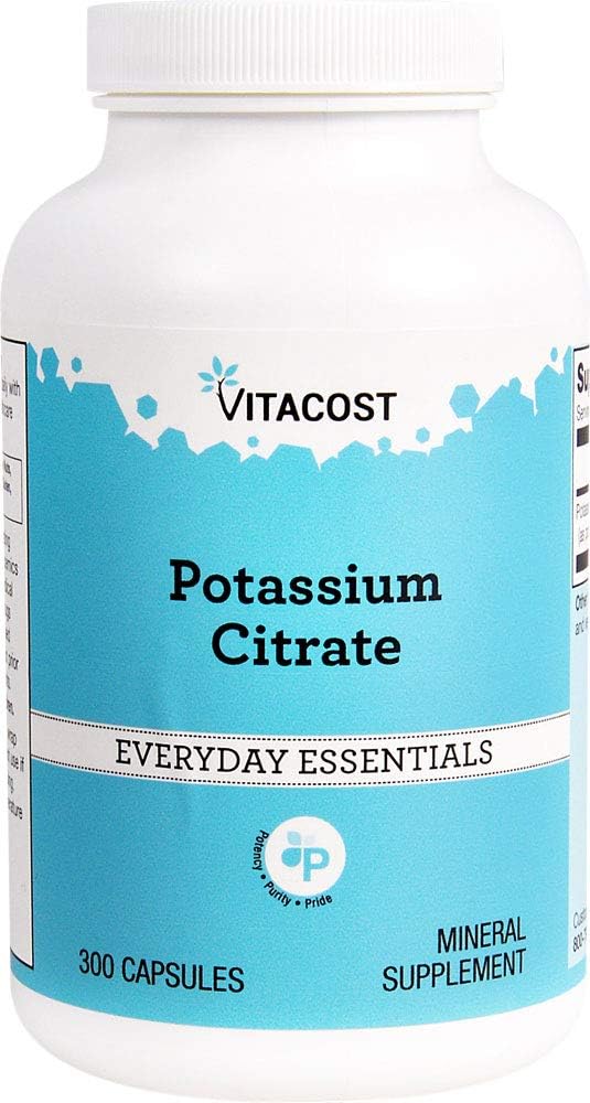 Vitacost Potassium Citrate Capsules - 99 mg - 300 Count - Dietary Supplement