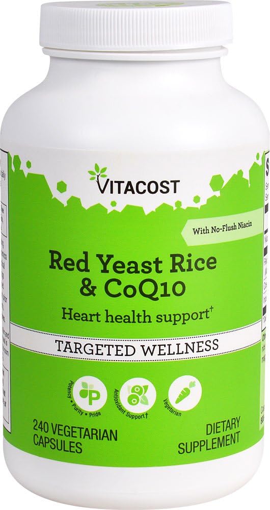 Vitacost Red Yeast Rice & CoQ10 with No-Flush Niacin - 240 Vegetarian Capsules by Vitacost Brand