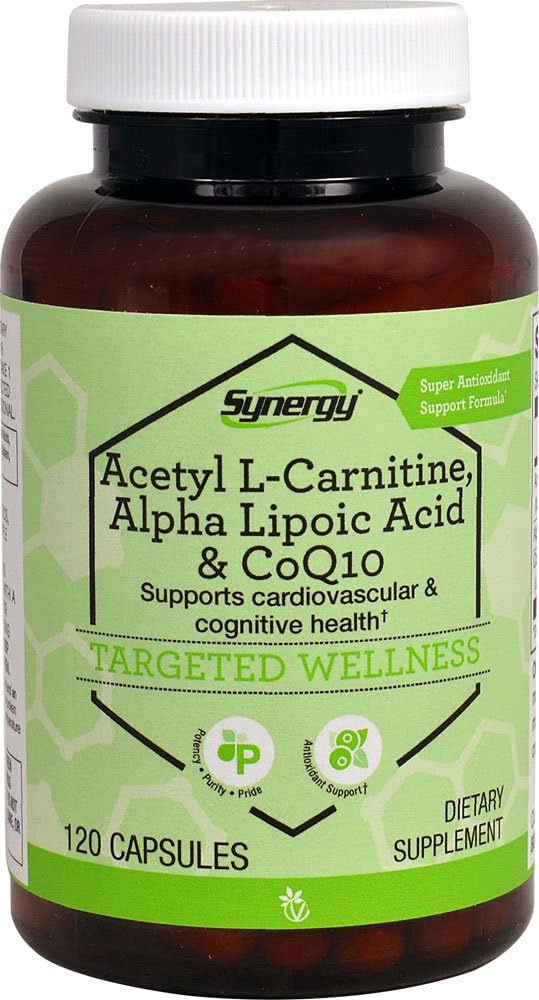 Vitacost Synergy Acetyl L-Carnitine, Alpha Lipoic Acid & CoQ10 Capsules - 120 Count