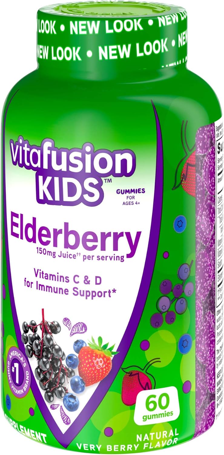 Vitafusion Kids Elderberry Gummy Vitamins - 60 Ct Immune Support Gummies for Children