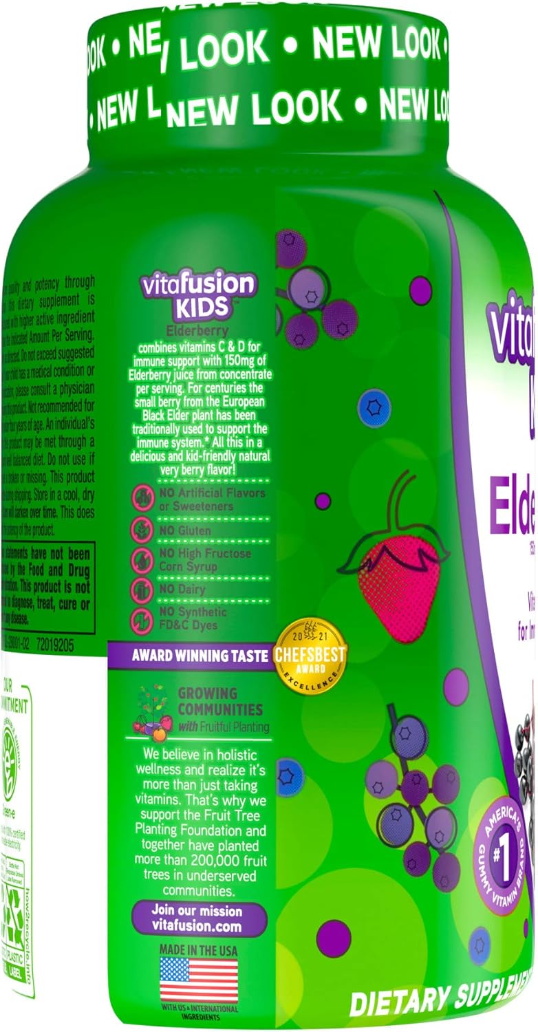 Vitafusion Kids Elderberry Gummy Vitamins - 60 Ct Immune Support Gummies for Children