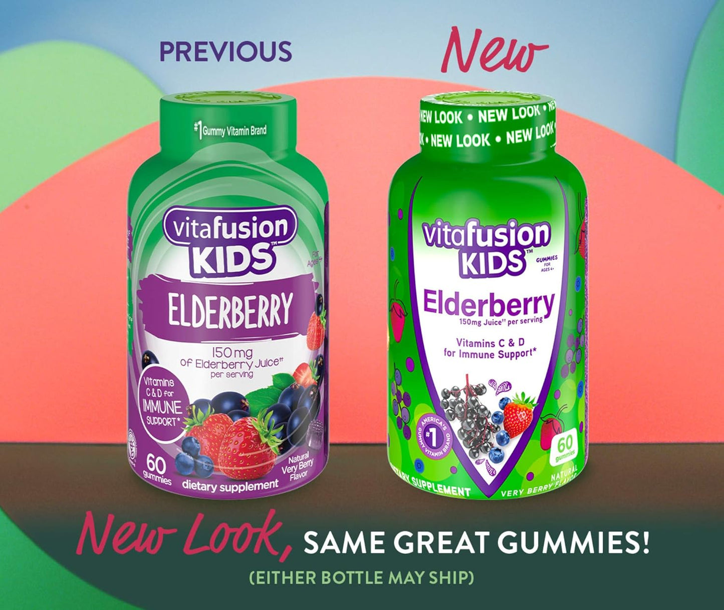 Vitafusion Kids Elderberry Gummy Vitamins - 60 Ct Immune Support Gummies for Children