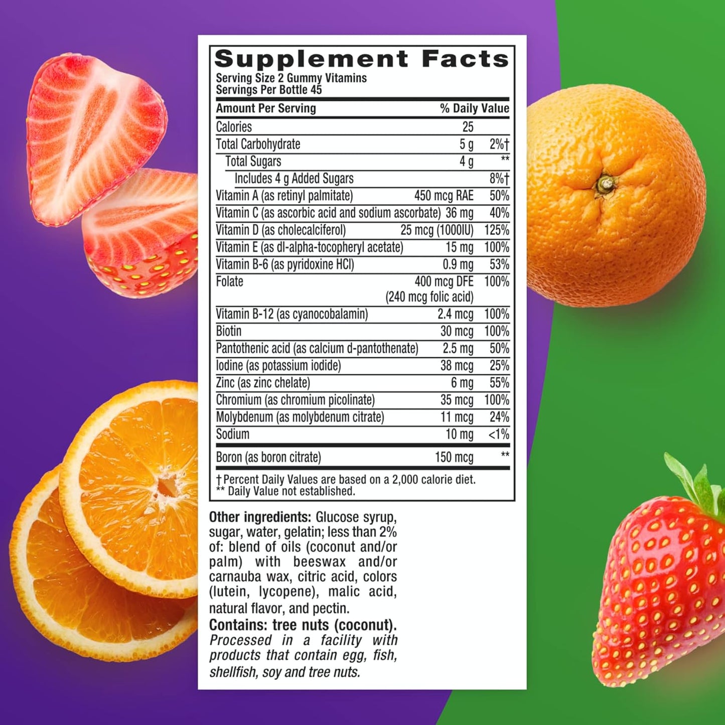 Vitafusion Multivitamin Plus Beauty Gummies - 2-in-1 Hair, Skin, Nails Support - Biotin, Retinol, Vitamin A RAE - 90 Count