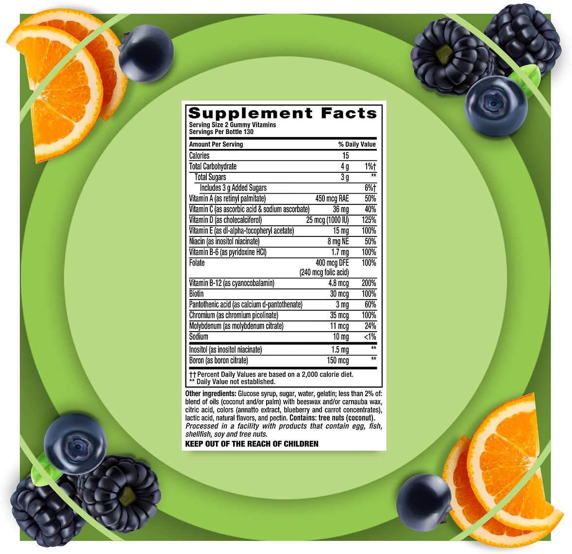 vitafusion MultiVites Gummy Vitamins, 260 Count, Assorted Flavors