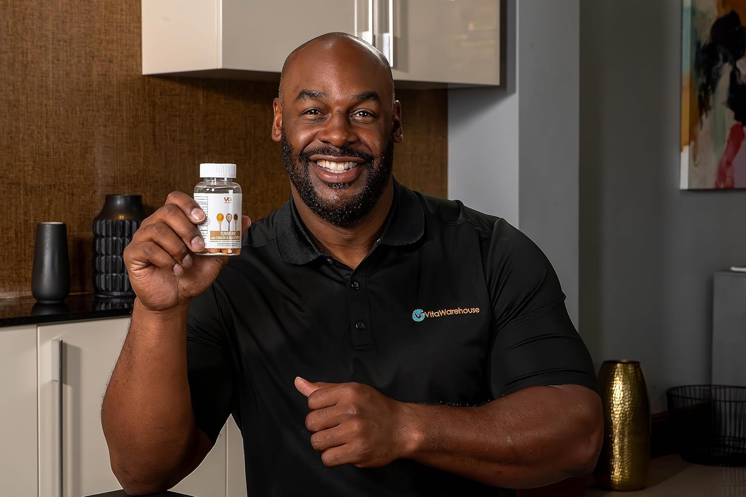 VitaGlobe Turmeric Gummy with Ginger and Black Pepper 250mg - Non-GMO, Vegan Antioxidant Supplement (30 Count)