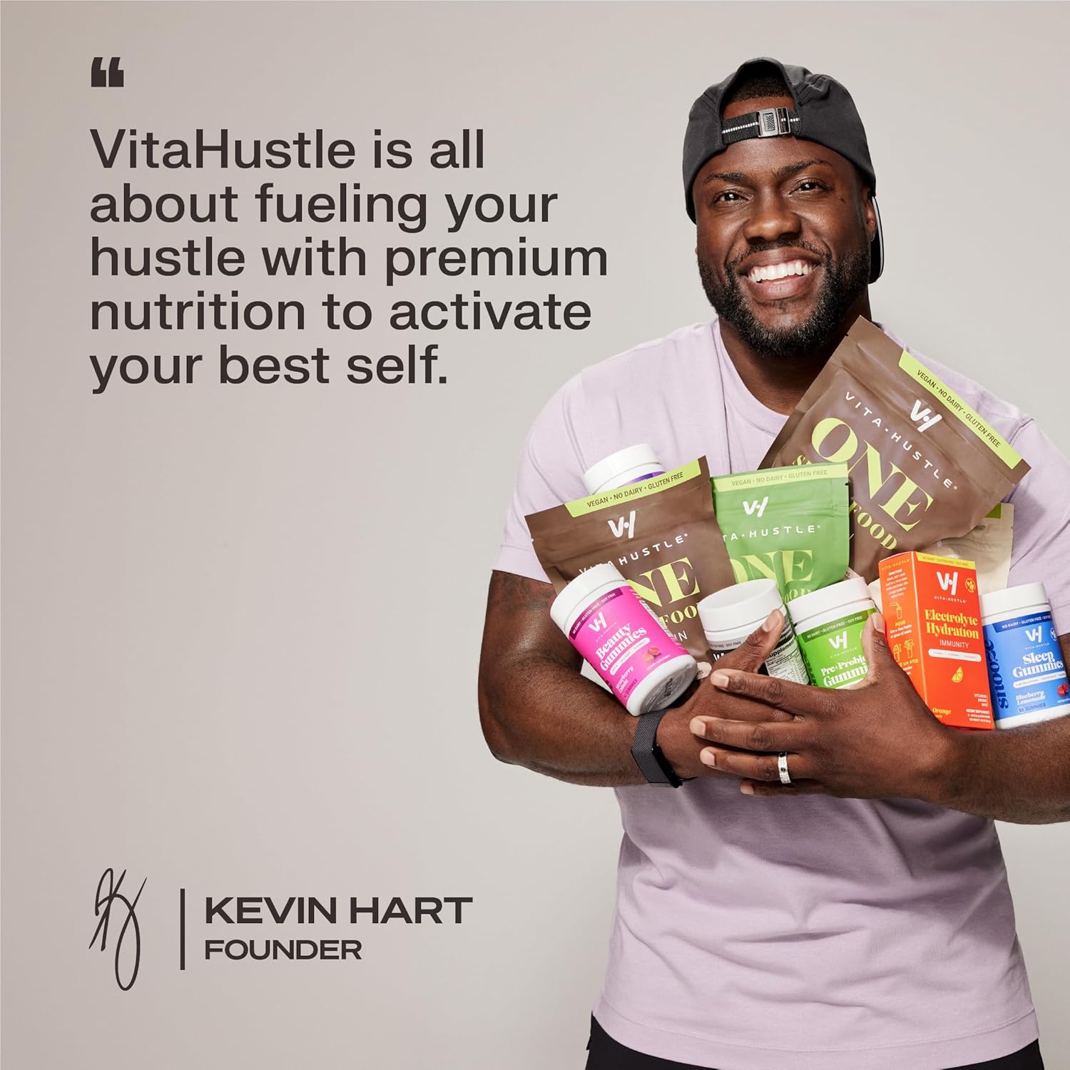 VitaHustle Stress Relief Gummies - 300mg KSM 66 Ashwagandha, L-Theanine, Vegan, Mood Support, Cortisol Balance, Focus - Passion Fruit Flavor - 50 Count