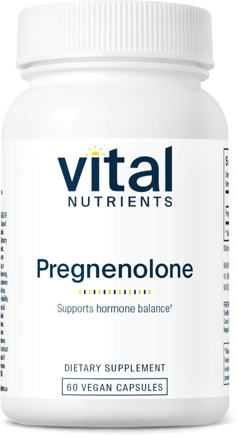 Vital Nutrients Pregnenolone Capsules - 60 Vegetarian Capsules, 10mg - Mood, Memory, Immune Support - BoostGo Australia