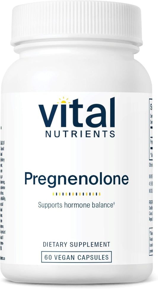 Vital Nutrients Pregnenolone Capsules - 60 Vegetarian Capsules, 10mg - Mood, Memory, Immune Support - BoostGo Australia