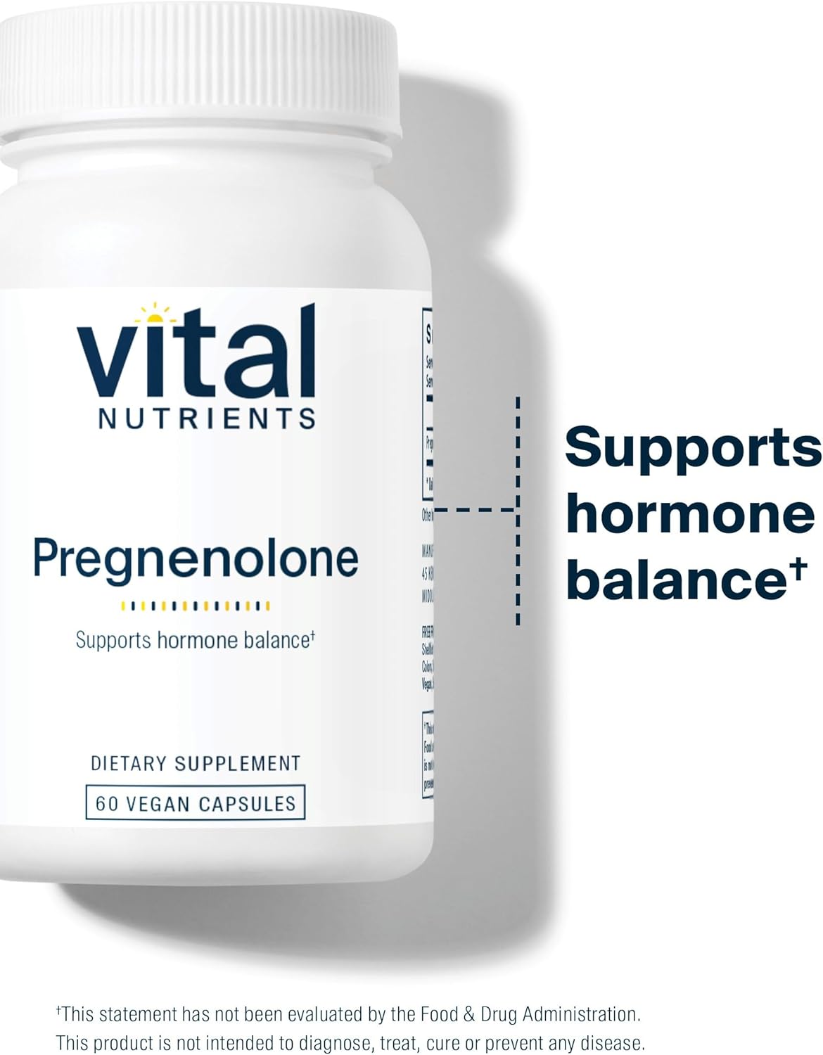 Vital Nutrients Pregnenolone Capsules - 60 Vegetarian Capsules, 10mg - Mood, Memory, Immune Support - BoostGo Australia