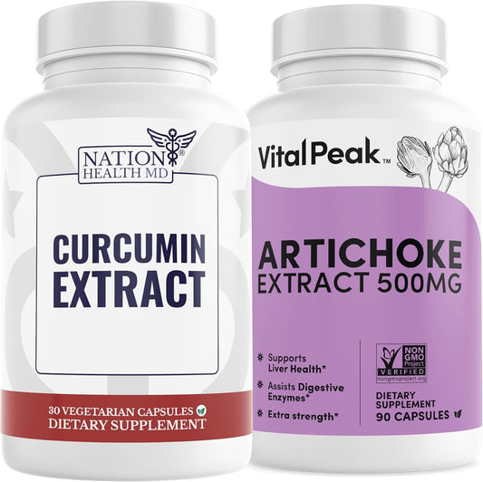 Vital Peak Nation Health MD Curcumin and Artichoke Extract Bundle for Enhanced Wellness