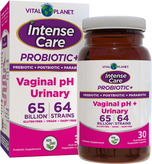 Vital Planet Vaginal pH & Urinary Probiotics - 4-in-1 Refrigerated Supplement, 65 Billion CFU, 64 Strains - Digestive & Immune Support - 30 ct
