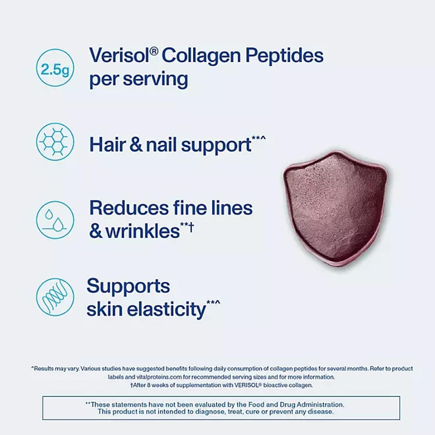 Vital-Proteins Collagen Gummies with 2.5g Verisol Peptides - 240 Grape Flavor Gummies