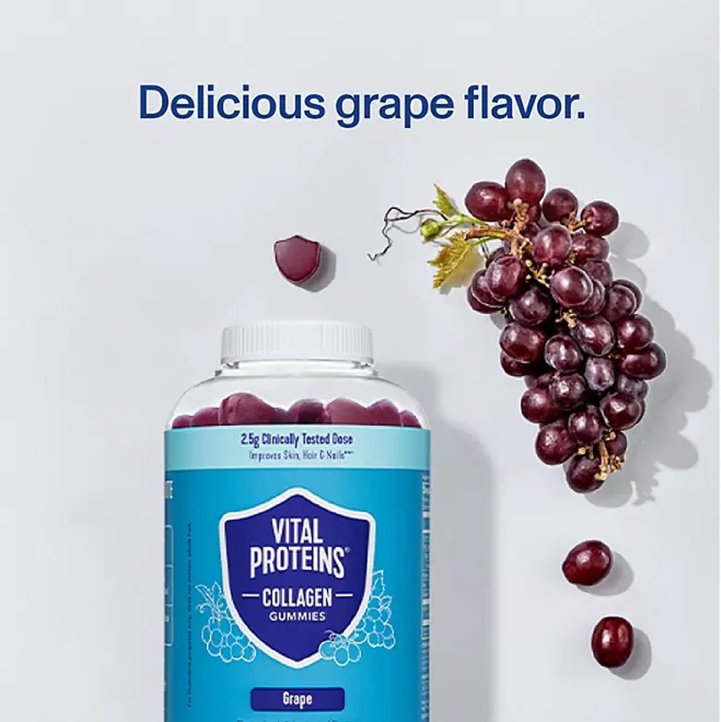 Vital-Proteins Collagen Gummies with 2.5g Verisol Peptides - 240 Grape Flavor Gummies