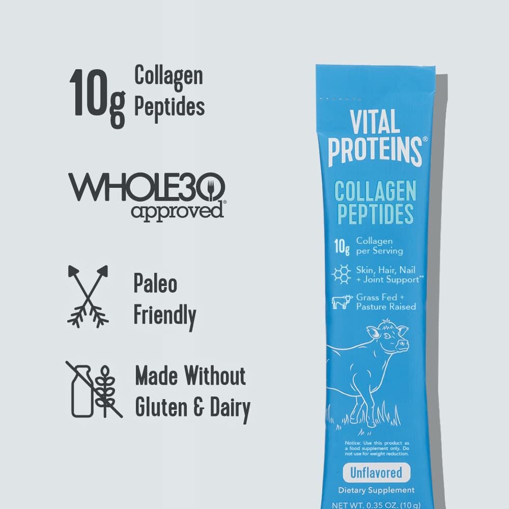 Vital Proteins Collagen Peptides Powder Unflavored 9.33 OZ + 20 Stick Pack Combo