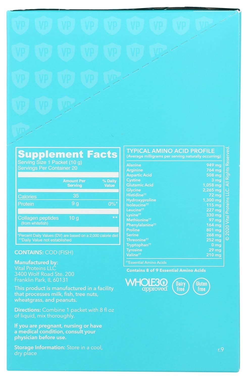 VITAL PROTEINS Marine Collagen Single Serving Packet, Unflavored, 0.35 OZ