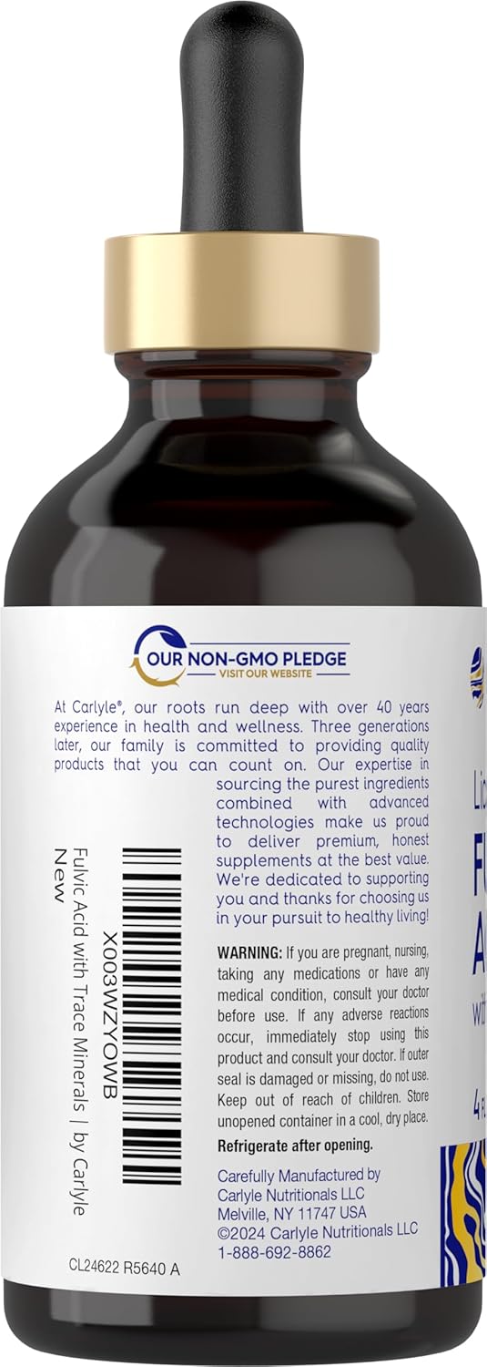 Vital Trace Fulvic Acid Drops - Liquid Trace Minerals Supplement 4 fl oz | Vegetarian, Non-GMO, Gluten Free