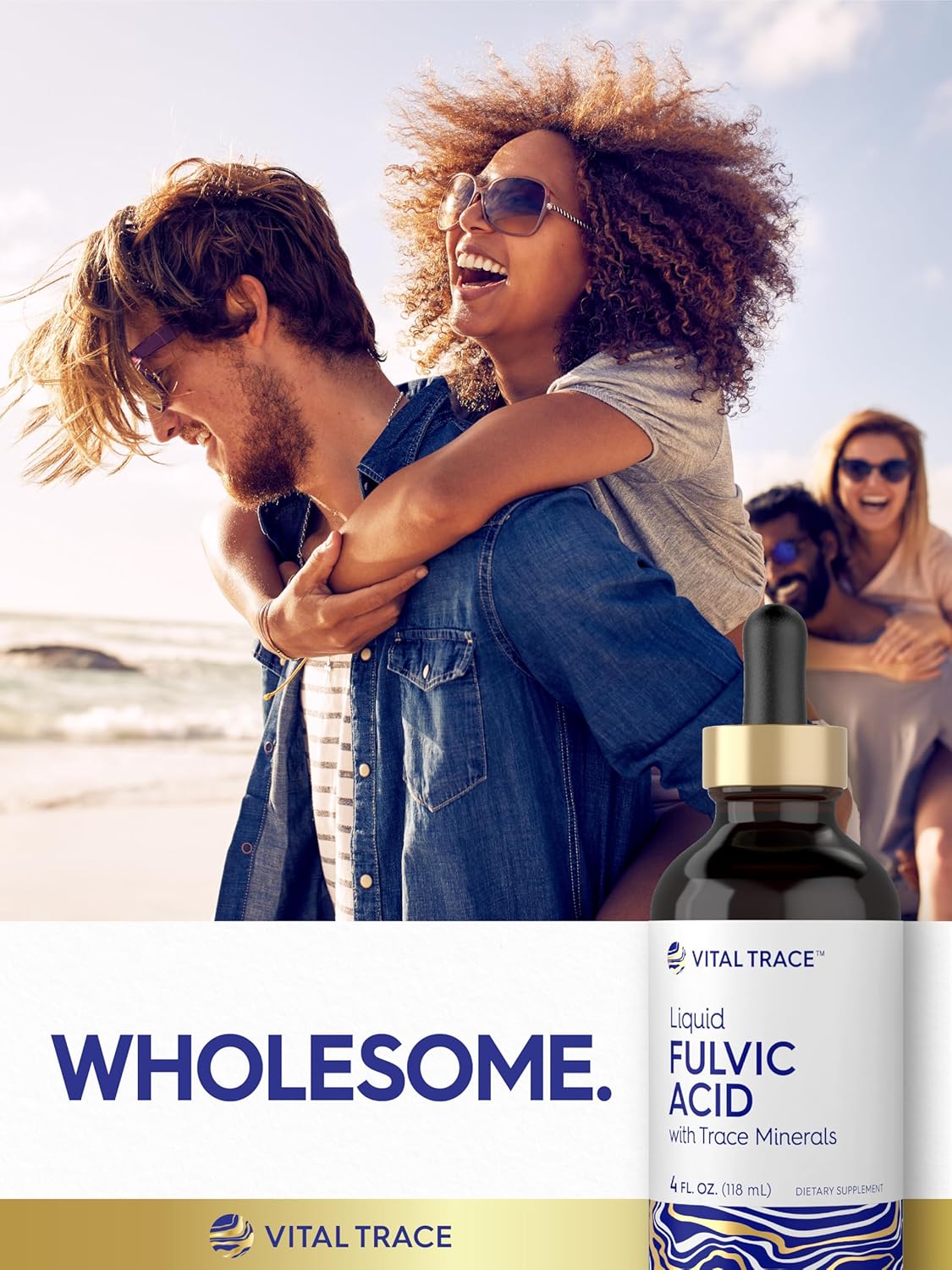 Vital Trace Fulvic Acid Drops - Liquid Trace Minerals Supplement 4 fl oz | Vegetarian, Non-GMO, Gluten Free
