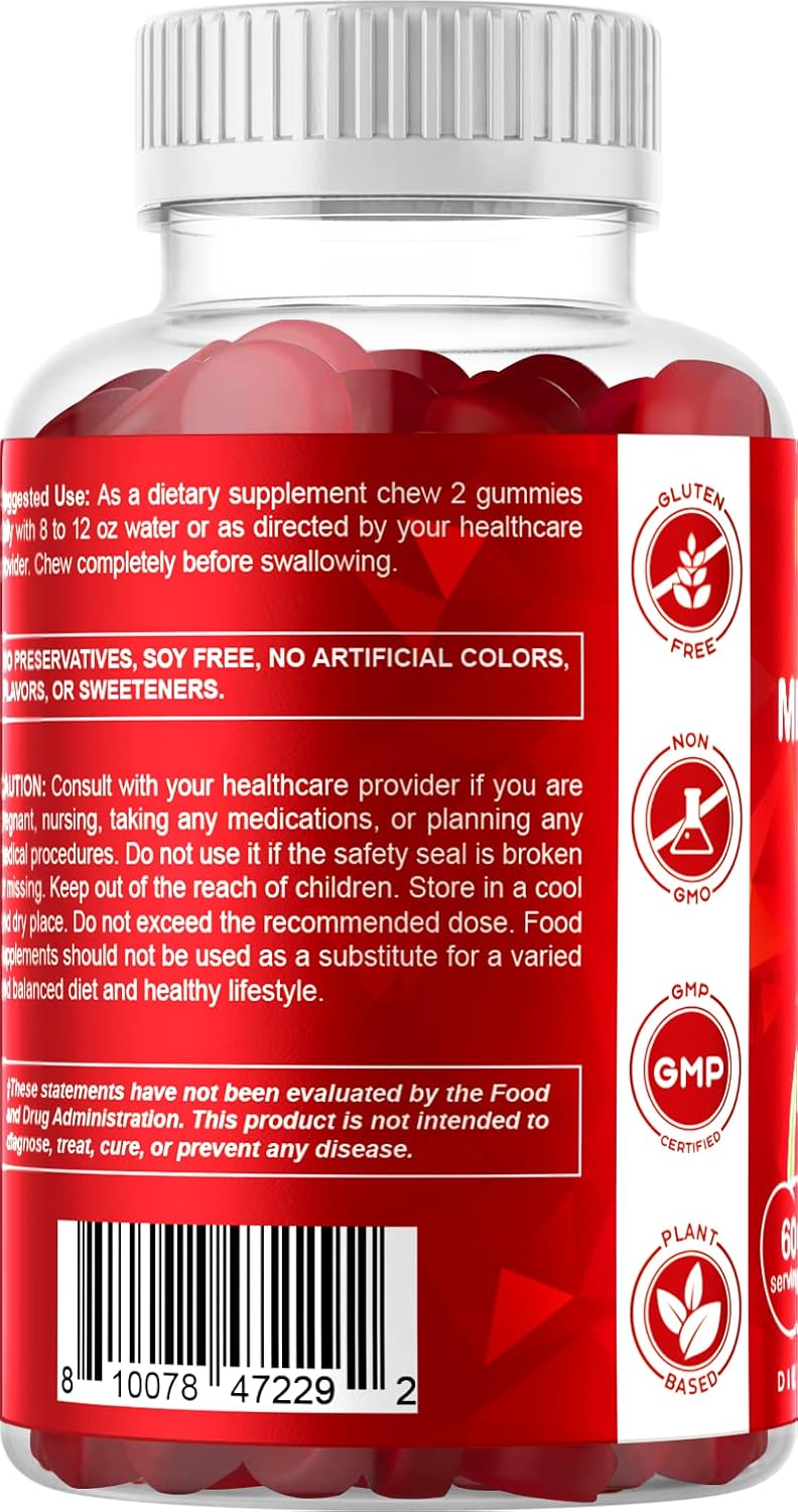 Vitamatic 5000 mcg Methyl B12 Gummies - 120 Count, Natural Cherry Flavor, Energy & Nervous System Support