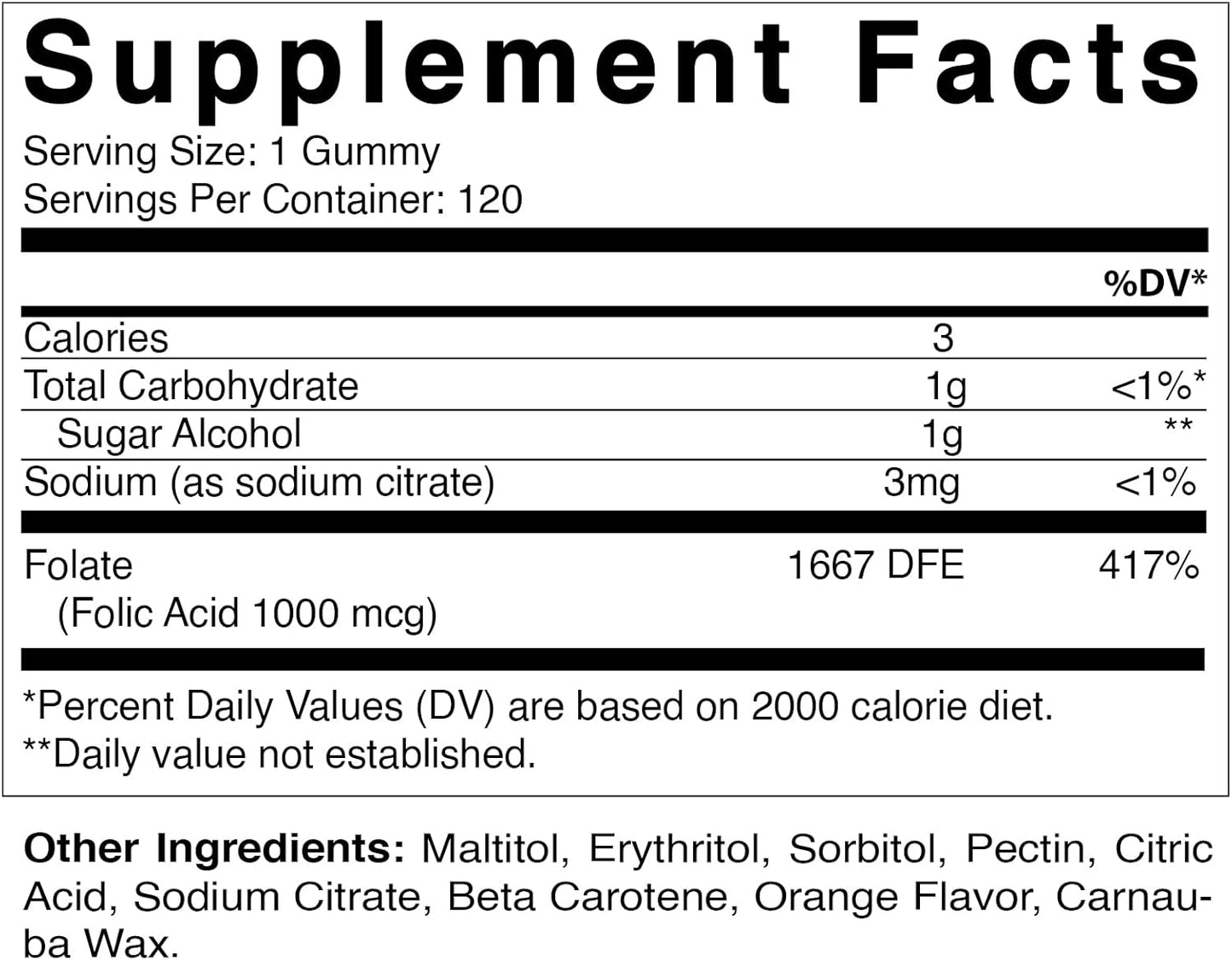 Vitamatic Folic Acid Gummies 1000 mcg - 2 Pack for Prenatal Health - Vegan Vitamin B9 Supplement - 120 Gummies - BoostGo Australia