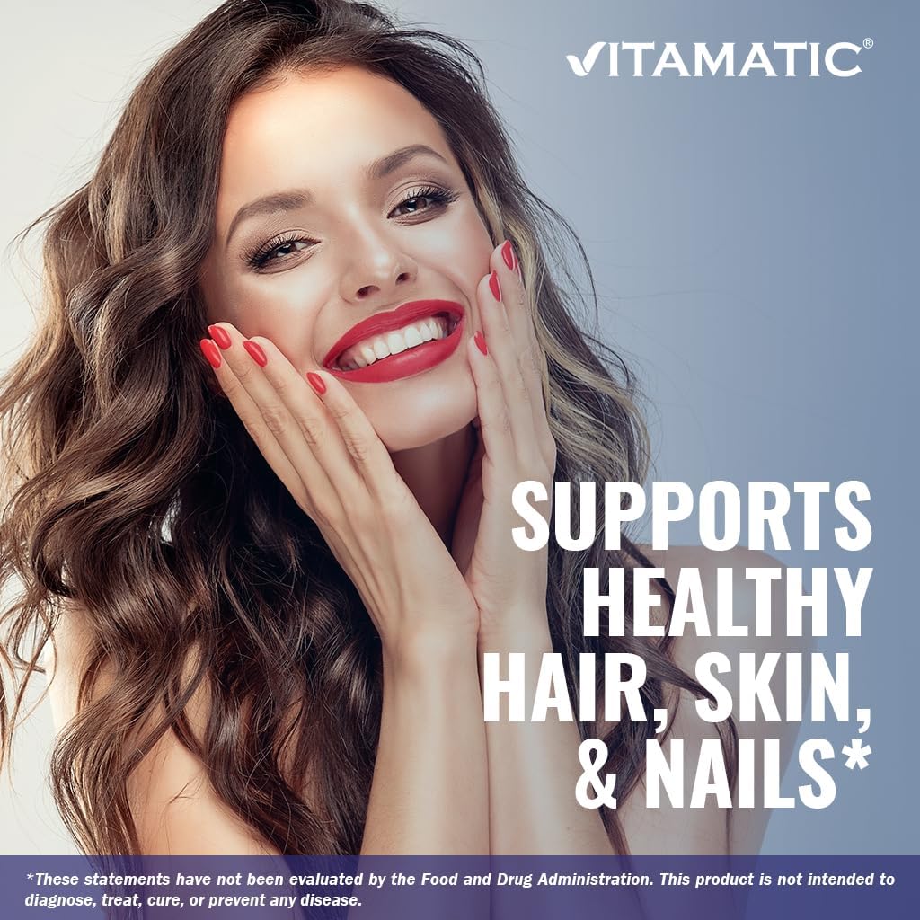 Vitamatic Hydrolyzed Keratin Capsules - 500mg per Serving - 120 Vegetarian Capsules - Hair Skin & Nails Support