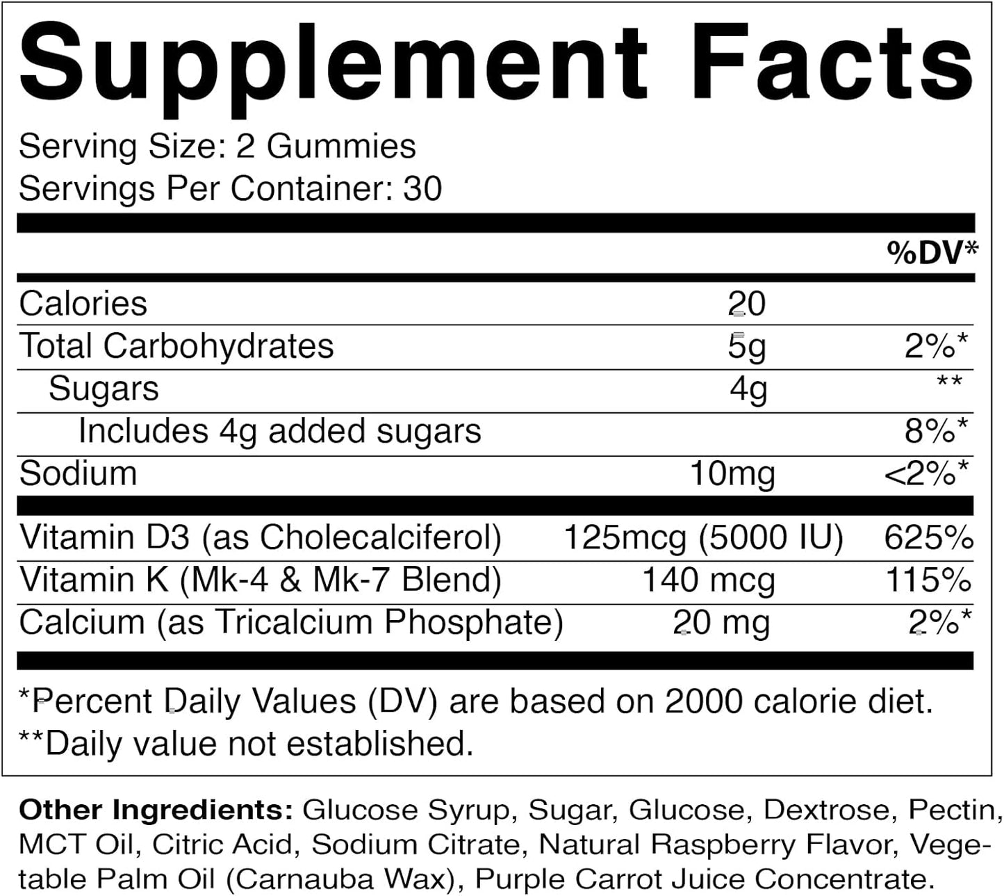 Vitamatic Vitamin D3 K2 Gummies - 60 Count - Supports Bone, Heart, & Immune Health - Plant Based & Non-GMO