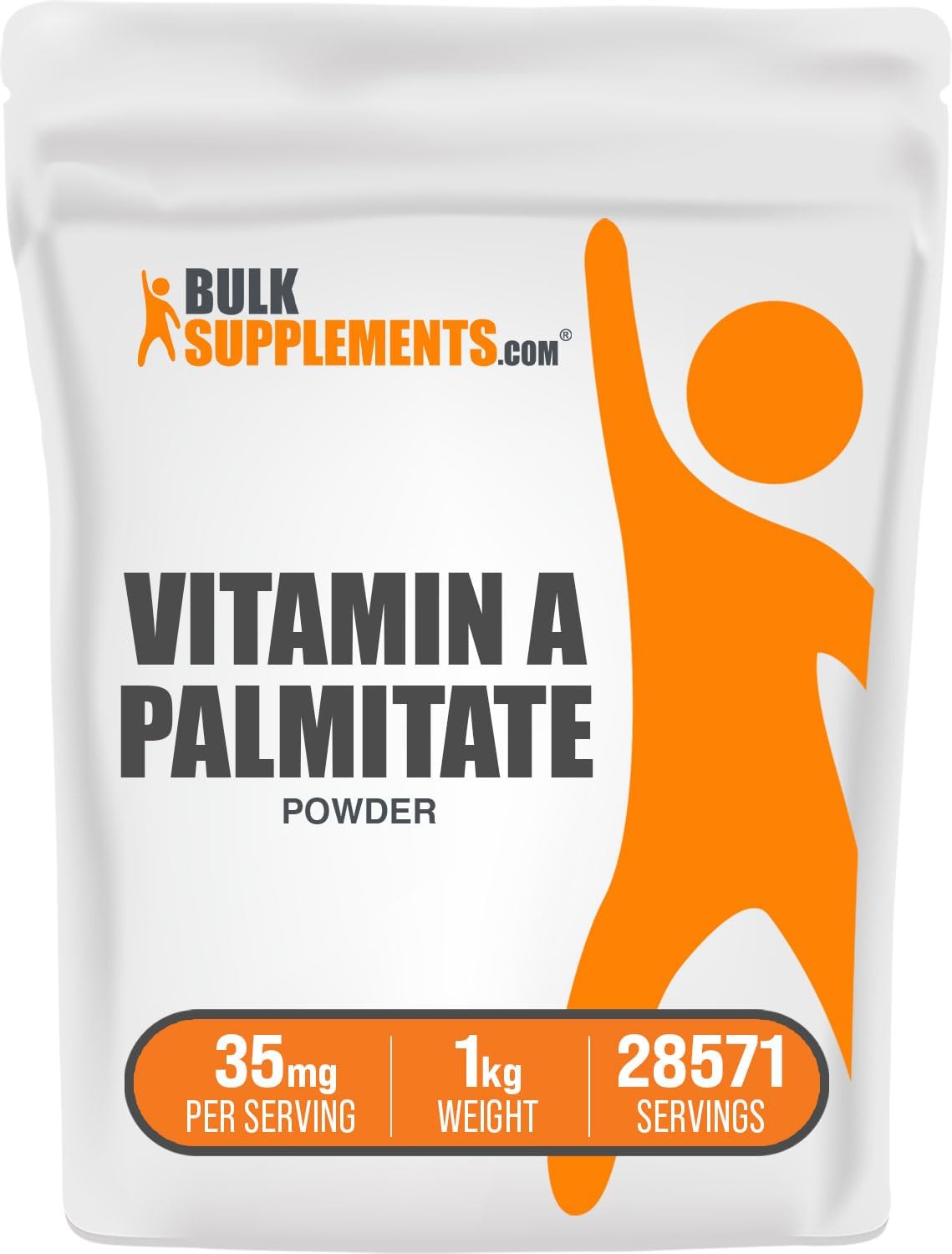 Vitamin A Palmitate Powder 35mg - Immune & Eye Support Supplement - Gluten Free - 1kg (2.2 lbs) - Pack of 1