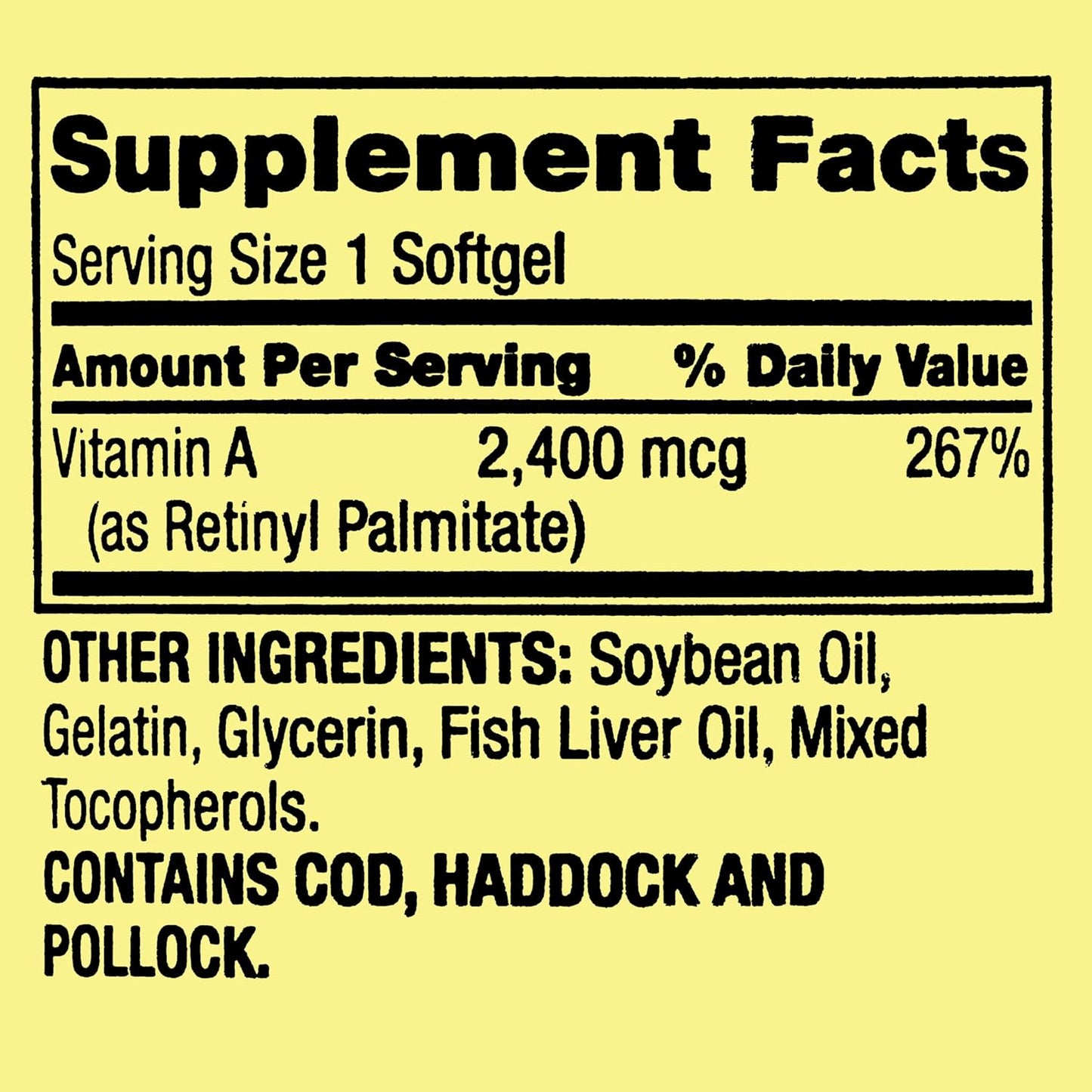 Vitamin A Softgels 2400 mcg, 250 Count with Portable Pill Container - Pack of 2 Items